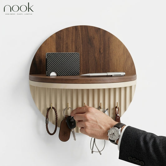 Round Wall Shelf & Key Holder