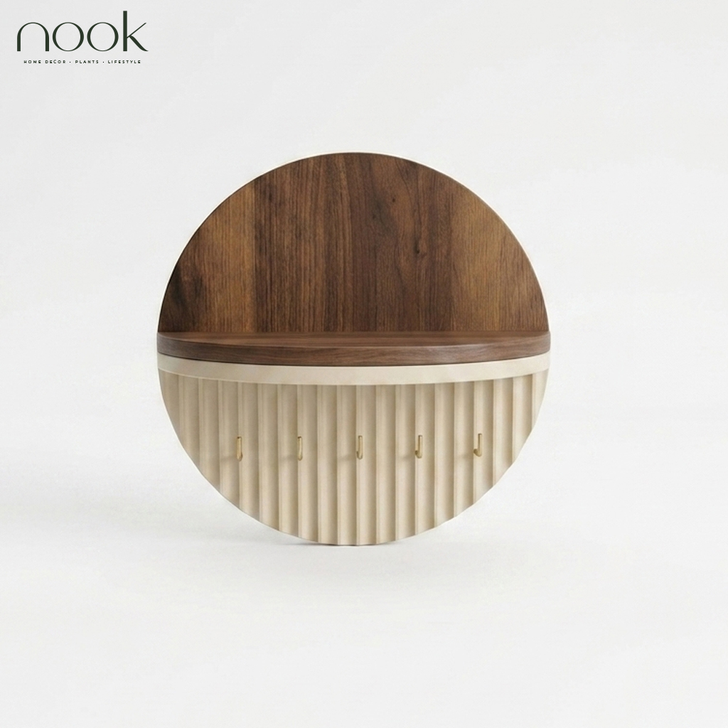 Round Wall Shelf & Key Holder